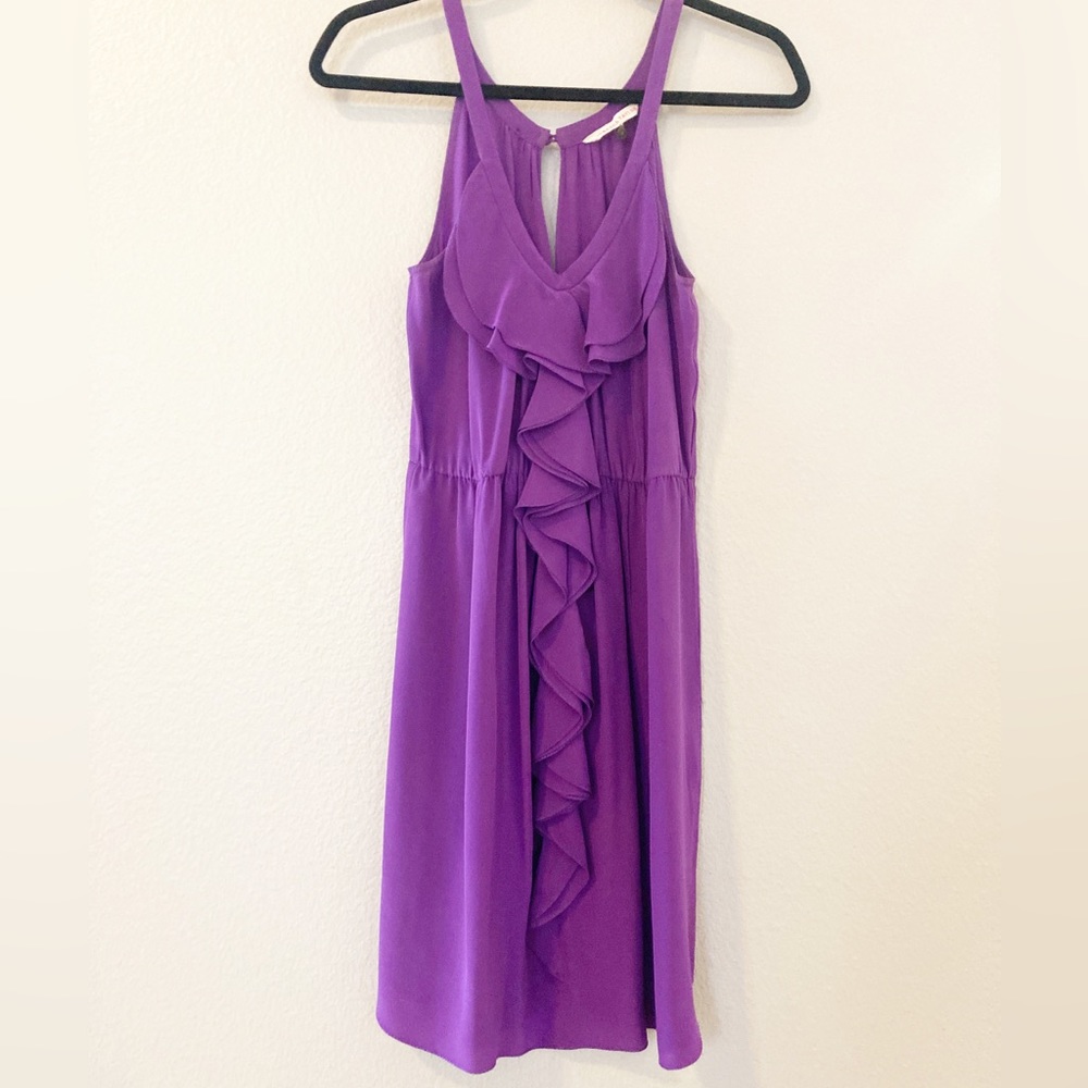 [Rebecca Taylor] 100% Silk Ruffle Red Formal Dress 4